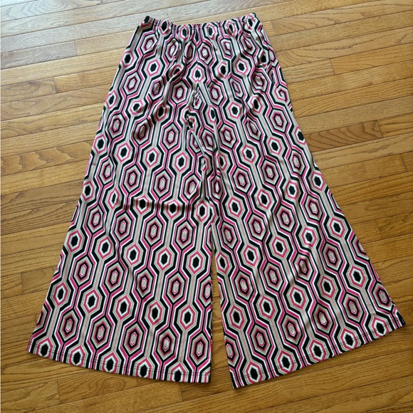 Zac & Rachel Geometric Pink Wide-Leg Pants - Picture 5 of 10